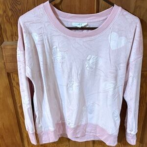 ANDE Pink Heart Patterned Sweatshirt